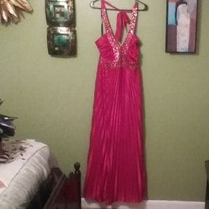 Red Pleated Gown